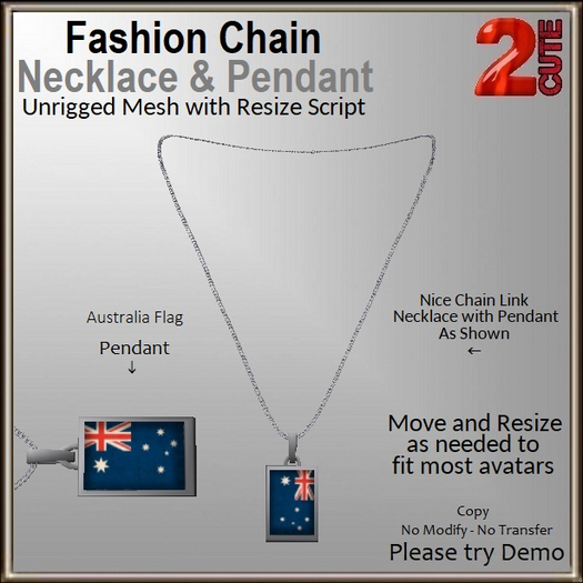 Second Life Marketplace Fashion Chain Necklace [2cute] Australia